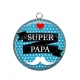 Pendentif Cabochon Argent - super papa
