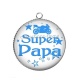 Pendentif Cabochon Argent - super papa