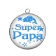 Pendentif Cabochon Argent - super papa