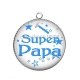 Pendentif Cabochon Argent - super papa