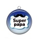 Pendentif Cabochon Argent - super papa