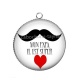Pendentif Cabochon Argent - super papa