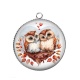 Pendentif Cabochon Argent - chouette