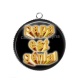 Pendentif Cabochon Argent - papa est gégnial