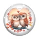 Cabochon Verre - chouette