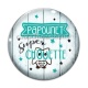 Cabochon Verre - papounet super chouette