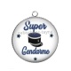Pendentif Cabochon Argent - super gendarme
