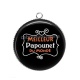 Pendentif Cabochon Argent - meilleur papounet du monde