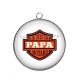 Pendentif Cabochon Argent - je suis un papa motard