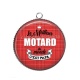 Pendentif Cabochon Argent - le meilleur motard du monde c'est papa