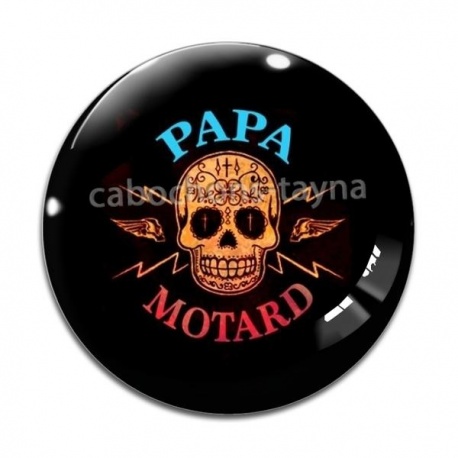 Cabochon Verre - papa motard