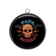 Pendentif Cabochon Argent - papa motard