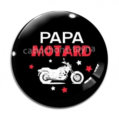 Cabochon Verre - papa motard
