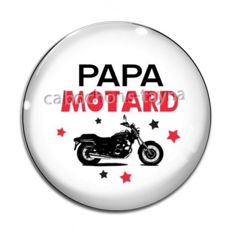 Cabochon Verre - papa motard