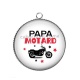 Pendentif Cabochon Argent - papa motard