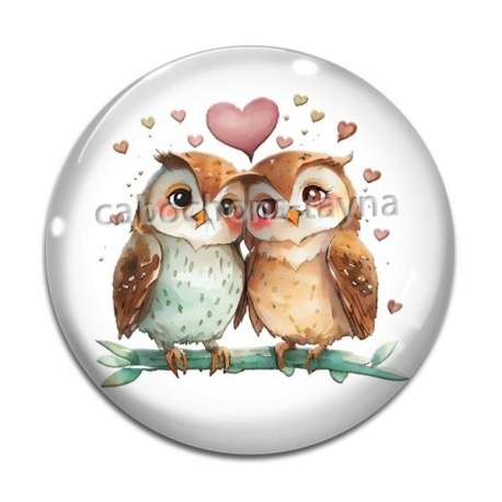 Cabochon Verre - chouette
