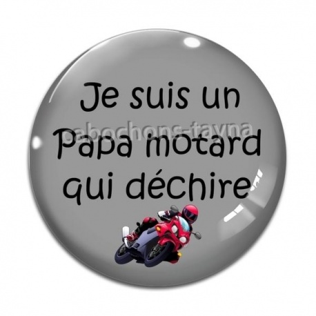 Cabochon Verre - je suis un papa motard