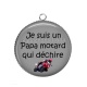 Pendentif Cabochon Argent - je suis un papa motard