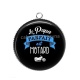 Pendentif Cabochon Argent - le papa parfait est motard