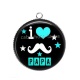 Pendentif Cabochon Argent - i love papa