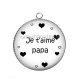 Pendentif Cabochon Argent - je t'aime papa