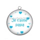 Pendentif Cabochon Argent - je t'aime papa