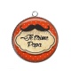 Pendentif Cabochon Argent - je t'aime papa
