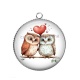 Pendentif Cabochon Argent - chouette