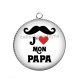 Pendentif Cabochon Argent - je t'aime mon papa