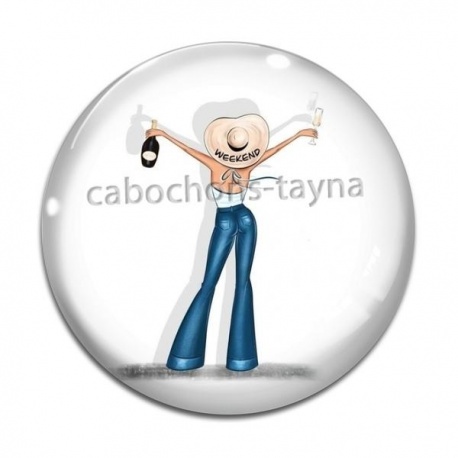 Cabochon Verre - roux