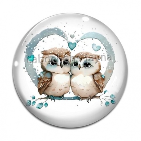 Cabochon Verre - chouette