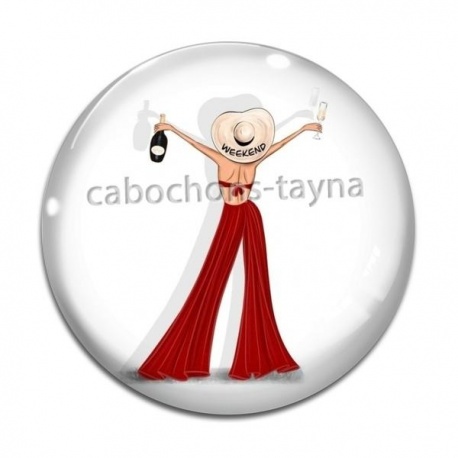 Cabochon Verre - roux