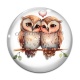 Cabochon Verre - chouette