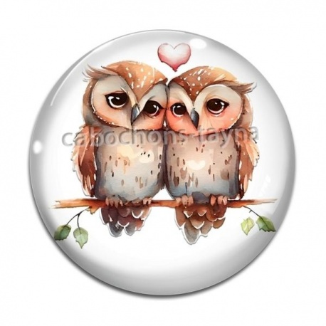 Cabochon Verre - chouette