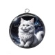 Pendentif Cabochon Argent - chat