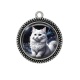 Pendentif Cabochon Argent - chat