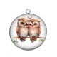 Pendentif Cabochon Argent - chouette