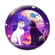 Cabochon Verre - chat