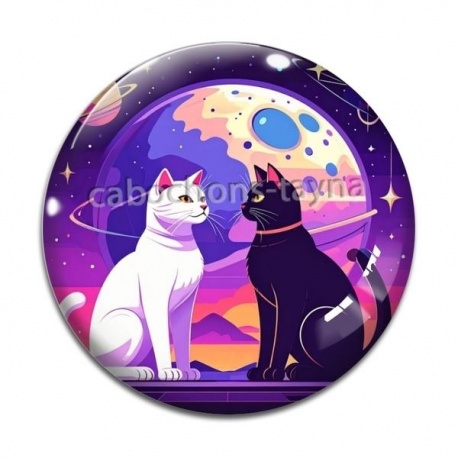 Cabochon Verre - chat