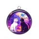 Pendentif Cabochon Argent - chat