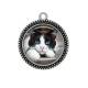 Pendentif Cabochon Argent - chat