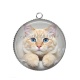 Pendentif Cabochon Argent - chat