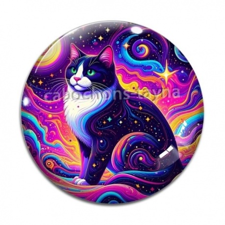 Cabochon Verre - chat