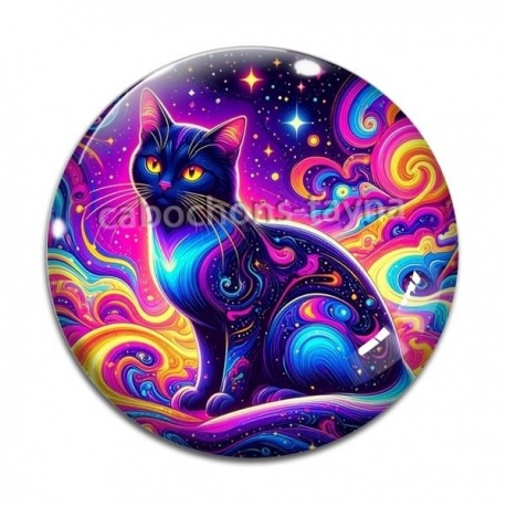 Cabochon Verre - chat