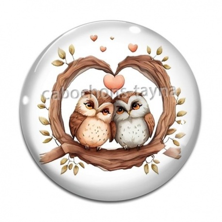 Cabochon Verre - chouette