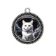 Pendentif Cabochon Argent - chat