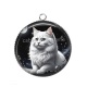 Pendentif Cabochon Argent - chat
