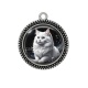 Pendentif Cabochon Argent - chat