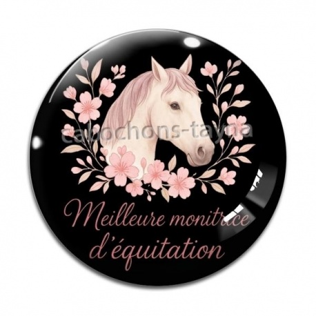 Cabochon Verre - meilleure monitrice d'équitation