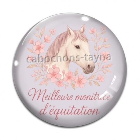 Cabochon Verre - meilleure monitrice d'équitation